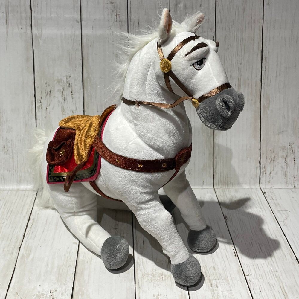 Disney Tangled Maximus White Horse Plush Stuffed Animal Toy Saddle